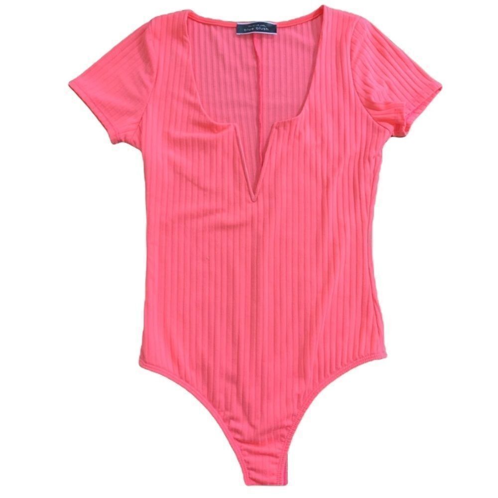 Blue blush Neon pink bodysuit